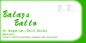 balazs ballo business card