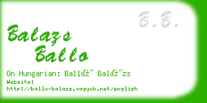 balazs ballo business card